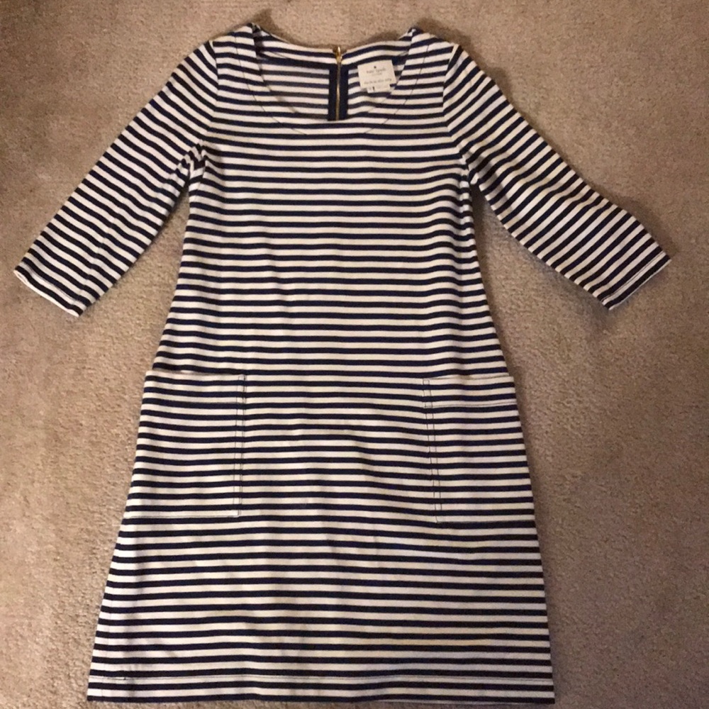 Kate spade striped dress with pockets nwot